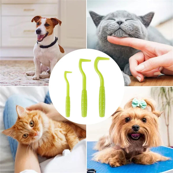 6pcs Pet Cat Dog Tick Remover Tool Stainless Steel Fleas Tweezers Clip Kit Set