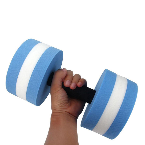 2x Blue Water Dumbbells Aquatic Exercise Dumbells Water Aerobics Workouts Barbells - Lets Party