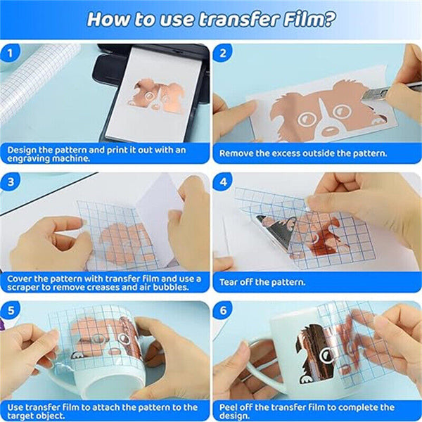 300mmx5m Vinyl Transfer Paper Tape Roll Cricut Adhesive Clear Alignment Grid AUS