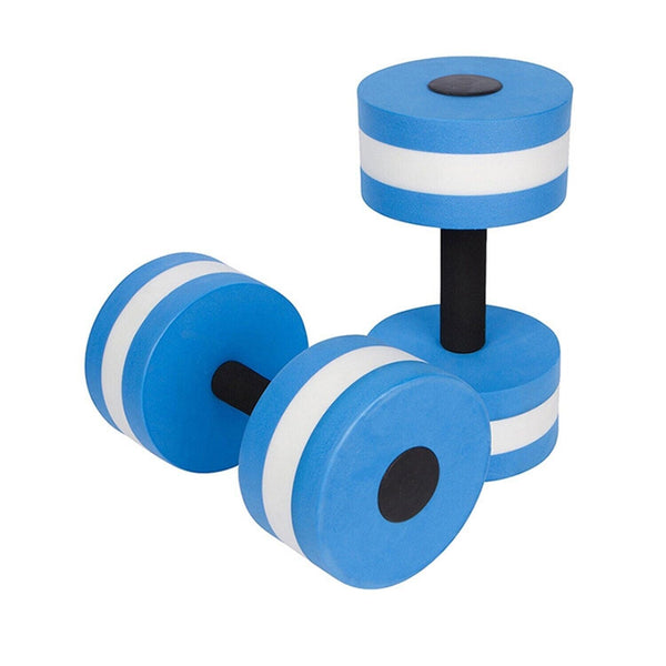 2x Blue Water Dumbbells Aquatic Exercise Dumbells Water Aerobics Workouts Barbells - Lets Party