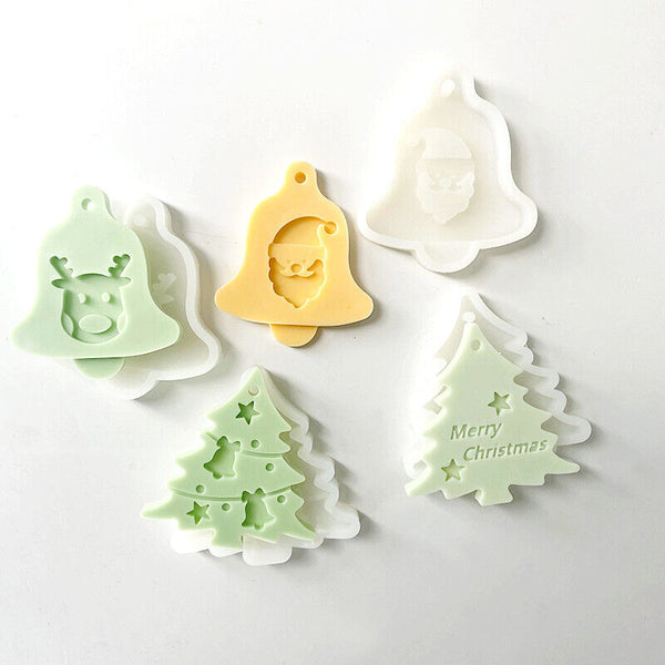 Christmas Tree Chocolate Cake Jelly Tray Mold Santa Claus Soap DIY Silicone Mold