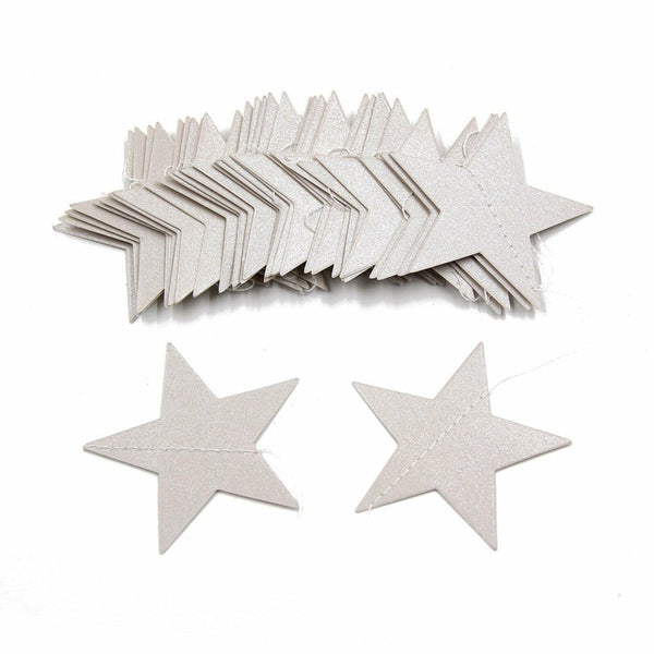 2x 4M Gold Silver Paper Star Hanging String Garland Party Wedding Birthday Decor