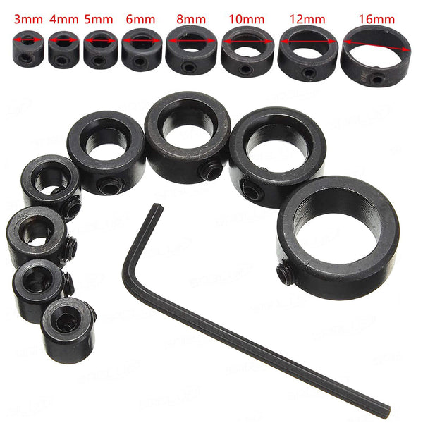 3-16mm Drill Bit Depth Stop Collars Positioner Drill Locator Fixed Ring AU