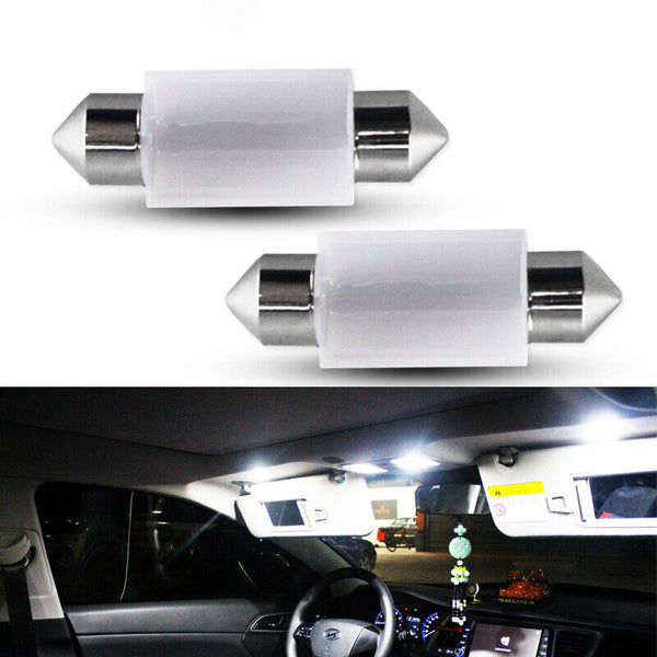 2X LED 12V 31MM FESTOON CAR 4WD INTERIOR LIGHT BULB WHITE 2SMD AUTO DOME GLOBE