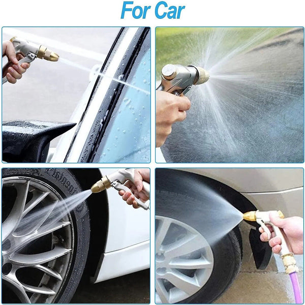 High Pressure Power Water Spray Gun Garden Hose Long Brass Nozzle For Car Washer