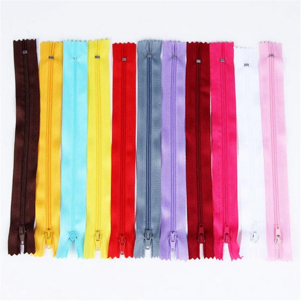 20PCS Nylon Zippers Sewing Tool Edge Puller Zip Tailor Zipper Mixed Color DIY