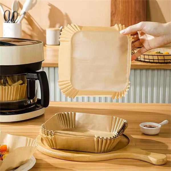 50/100x Disposable Liner Pan Parchment Oil Non-Stick Air Fryer Paper Baking Oven