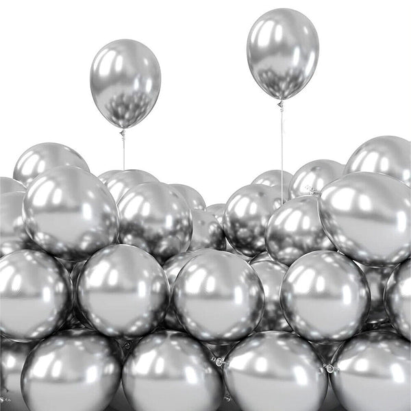 20x Latex Balloons 10inch/25cm Silver Pearl Retro Balloon Party Wedding Birthday