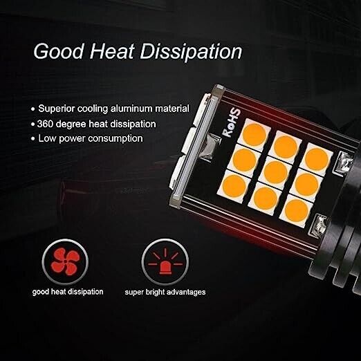 2 X 12V BAU15S 24 LED AMBER INDICATOR TURN SIGNAL CAR UTE 4WD LIGHT BULB GLOBE