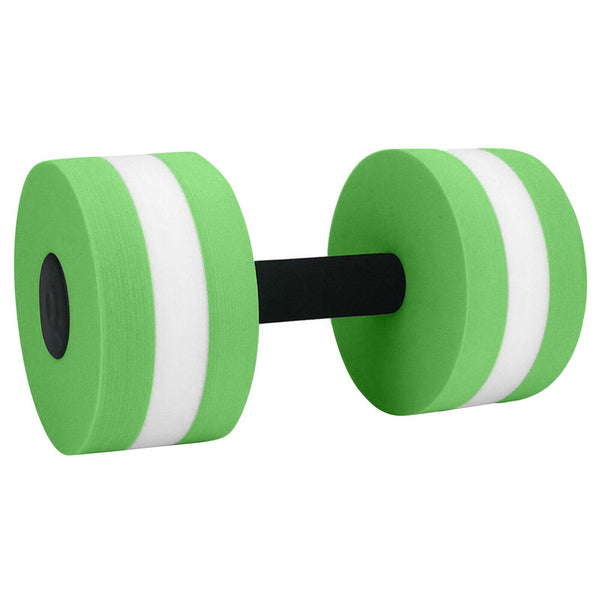 2x Green Water Dumbbells Aquatic Exercise Dumb bells Water Aerobics Workouts Barbells - Lets Party