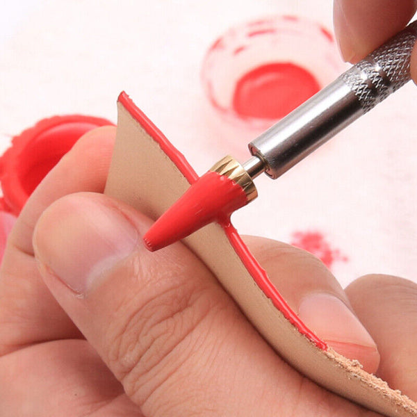 Dual Head Leather Edge Oil Dye Paint Pen Applicator Paint Roller DIY Leather AU