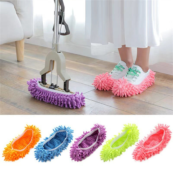 2PCS Mop Slipper Lazy Floor Polishing Cleaning Sock Shoe Mopping Slipper Cover