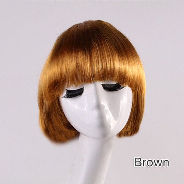 Womens Short Straight BOB Sleek Hair with bang Synthetic Cosplay Wig Wigs Party