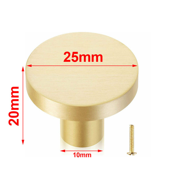 4-20X 25MM Kitchen Knobs Cabinet Pulls Handles Cupboard Drawer Furniture Brass