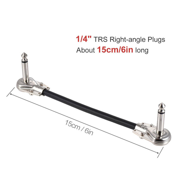 15CM Low Noise Guitar Effect Pedal Board Patch Cable Cord With Right Angle Plug