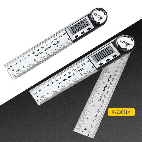 0-360° Digital Angle Finder 200mm Ruler Protractor Measure Meter Stainless Steel