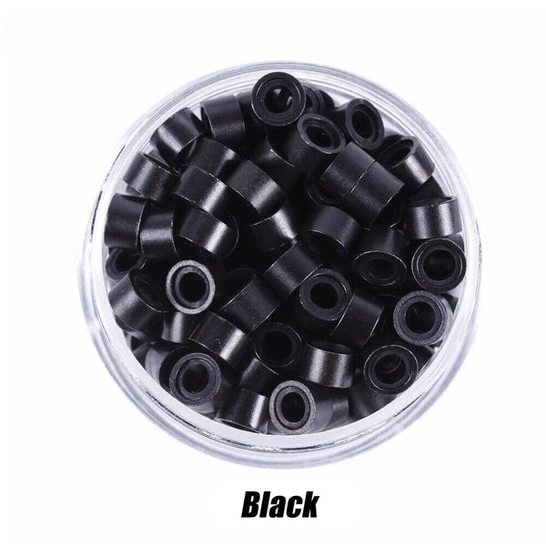 Hair Extension Micro Rings Beads 200-400x Silicone Lined MicroBead 5 x 3mm Links