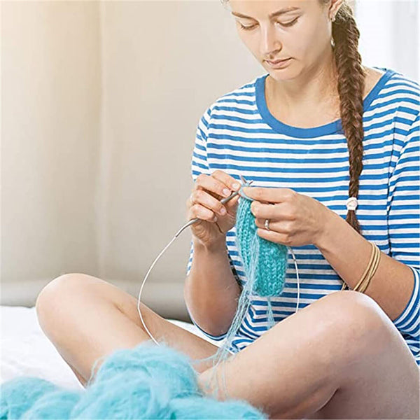 11-55X 80cm Circular Knitting Needles Set Stainless Size 1.5mm- 5mm Knit Needles