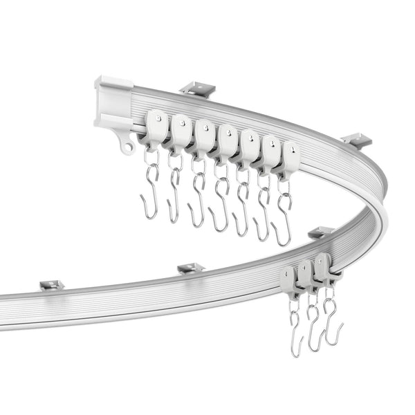 5M Curtain Rail Track Bay Window Bendable Mount Bracket Runners Straight U Shape