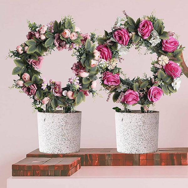 2pcs Metal Garden Trellis Climbing Plants Flower Plant Holder Heart Round Shaped