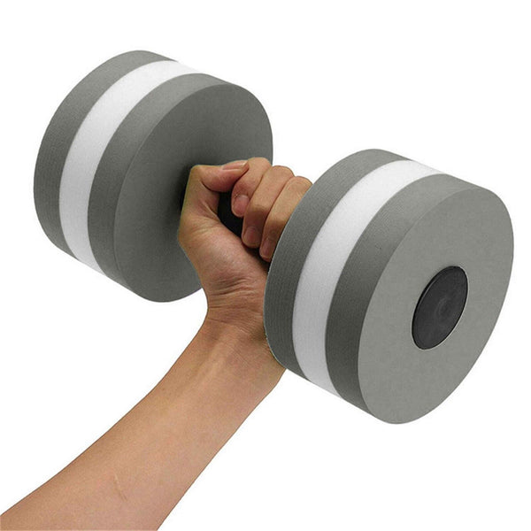 1x  Grey Water Dumbbells Aquatic Exercise Dumb bells Water Aerobics Workouts Barbells - Lets Party