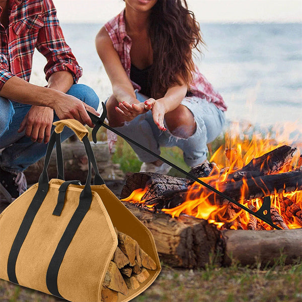 Potable Firewood Log Carrier Tote Bag Fireplace Wood Holder Big Storage Bag AUS