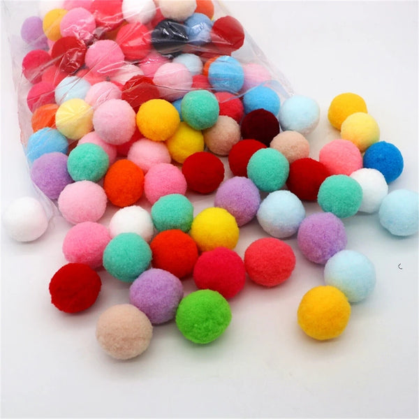 DIY Mixed Colour Mini Soft Fluffy Pom Poms Pompoms Ball 8-30mm for Kids Tools AU