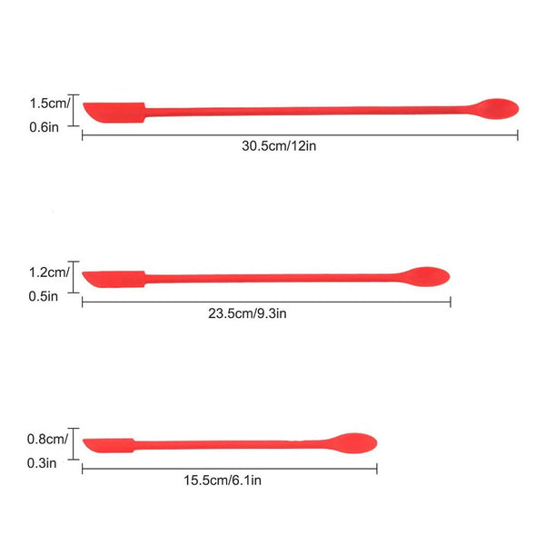 3/6X Silicone Mini Spatula Jar Scraper Scoop Tip Double Headed Cosmetic Spoon AU