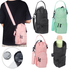 1-3x Portable Water Bottle Carrier Insulated Cup Cover Bag Holder Pouch w/ Strap