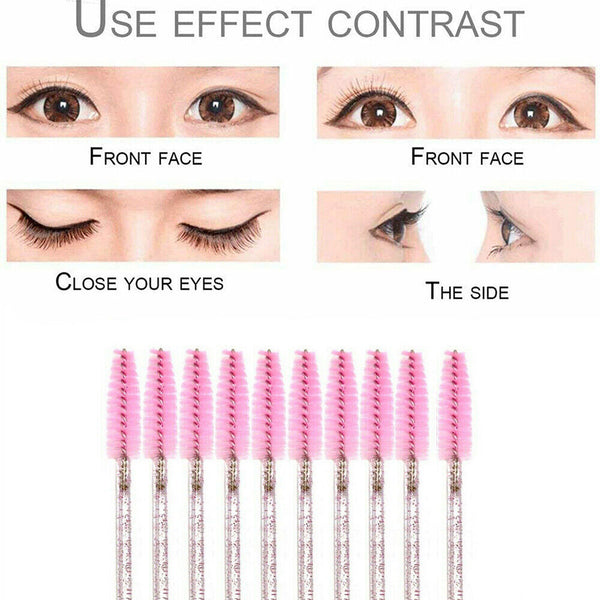 Yellow New Disposable Eyelash Brush Applicator Extension Mascara Wands - Lets Party