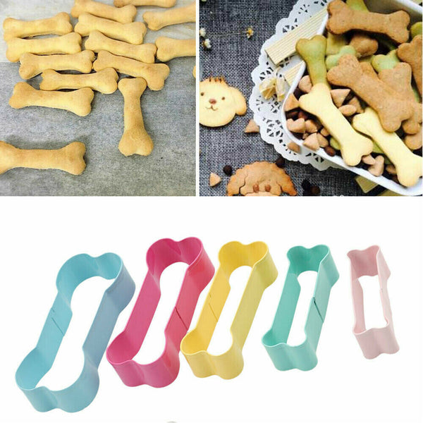 5Pcs Stainless Steel Dog Bone Cookie Cutter Biscuit Fondant Pastry Baking Tools - Lets Party