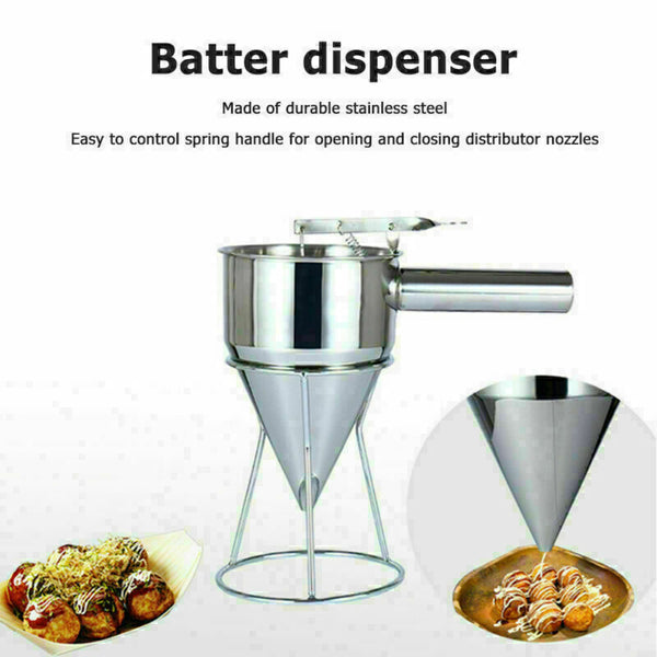 Stainless Steel Donut Cupcake Waffle Batter Funnel Pancake Dispenser Baking Tool - Lets Party