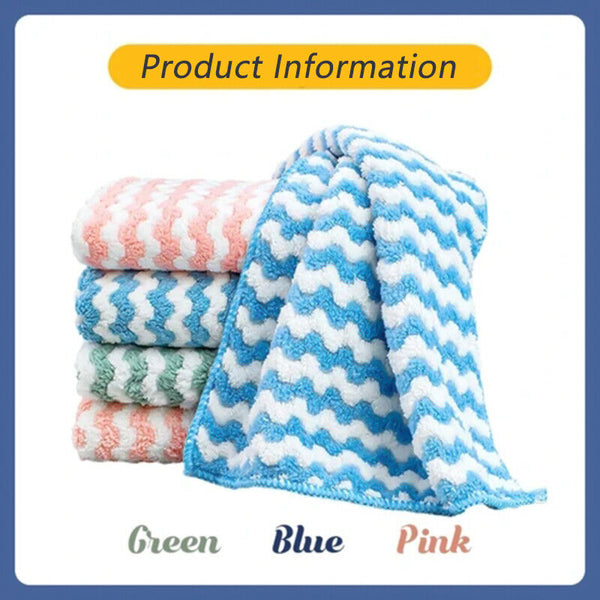 5x 25cm Blue Microfibre Cloth Rag Bulk Car Kitchen Glass Cleaning Towel Washing - Lets Party