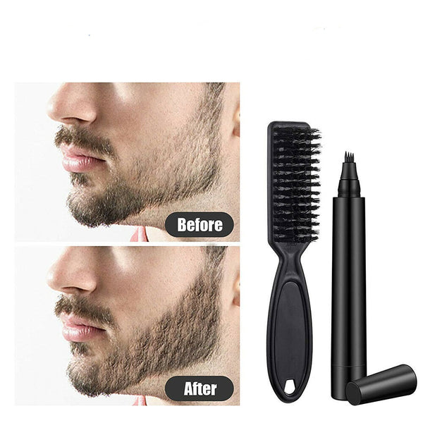 Hair Beard Filler Pen With Beard Brush Beard Camouflage Hair Grower Beard Fr Men - Lets Party