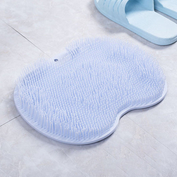 Blue Exfoliating Foot Back Scrubber Silicone Massager Pad Bath Shower Cleaning Mat - Lets Party