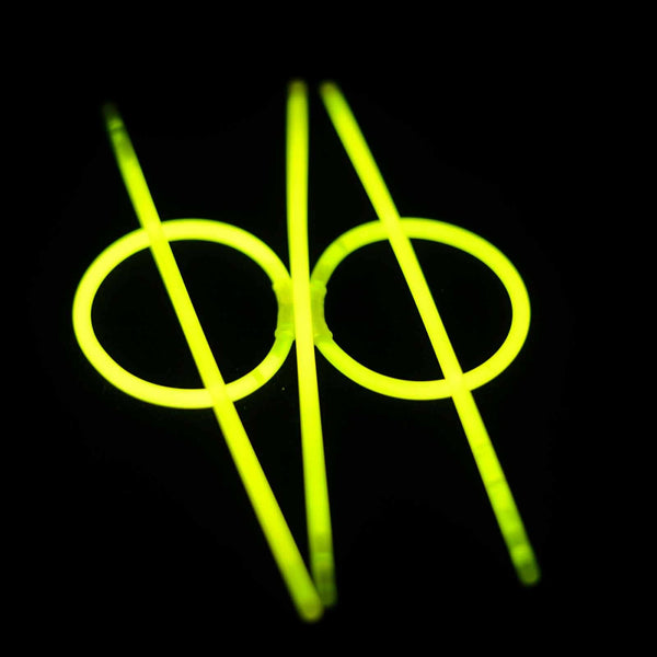 100 Yellow Glow Sticks Light Bracelets Disco Party Bulk stick glowsticks - Lets Party