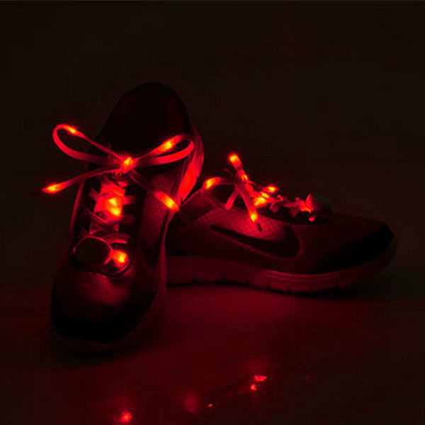LED Flash Luminous Shoe Laces Shoelaces Platube Multi 5 Colour Light Up Glow Part - Lets Party