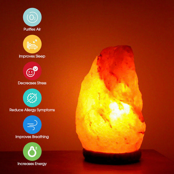 Himalayan Salt Lamp Natural Crystal Rock Shape Dimmer Switch Night Light 1-7 kg - Lets Party