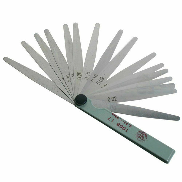 17 Blade Thickness Gap Metric Filler Feeler Gauge Measure Tools 0.02 to 1mm - Lets Party