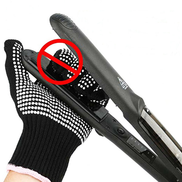 Hair Straightener Perm Curling Hairdressing Heat Resistant Protect Finger Glove - Lets Party