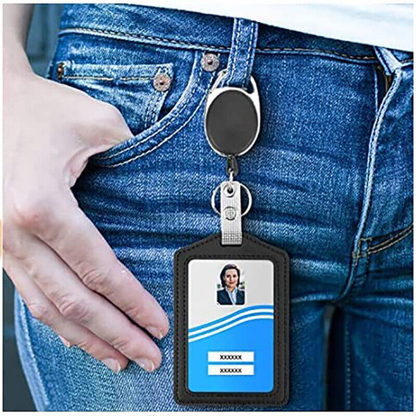 2pcs Retractable Id Badge Lanyard Opal Card Holder Business Security Pass - Lets Party