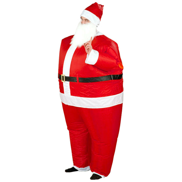 1X Inflatable Santa Costume Battery Operated Christmas Xmas Fancy Dress Suit Dec - Lets Party