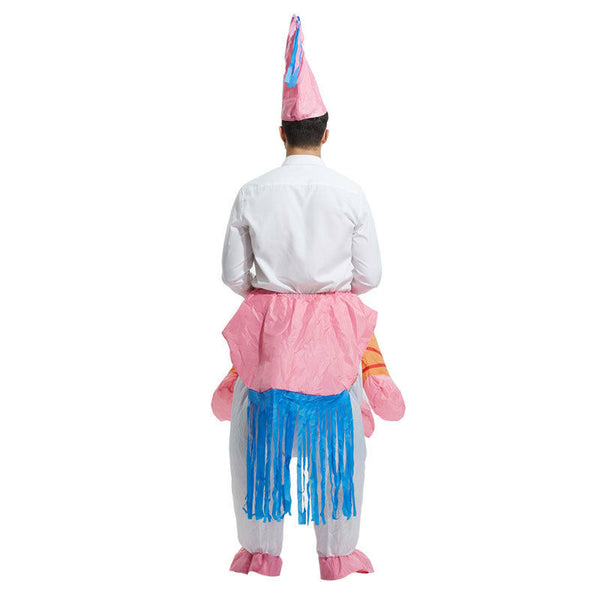 Inflatable Unicorn Costume Suit Adult Ride Novelty Fancy Dress Party Outfit Fan - Lets Party