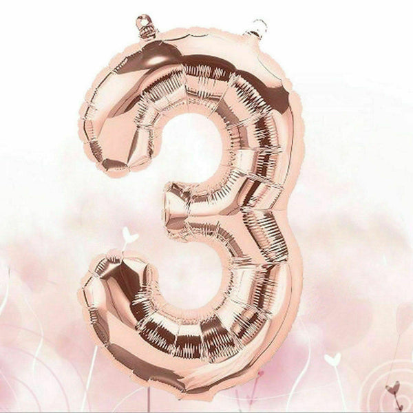 24pcs/set 30th Happy Birthday Balloon Rose Gold Chrome Confetti Number Balloons - Lets Party