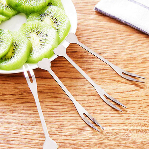 10PCS Appetizer Dessert Forks Stainless Steel Mini Salad Fruit Cake Cocktail - Lets Party