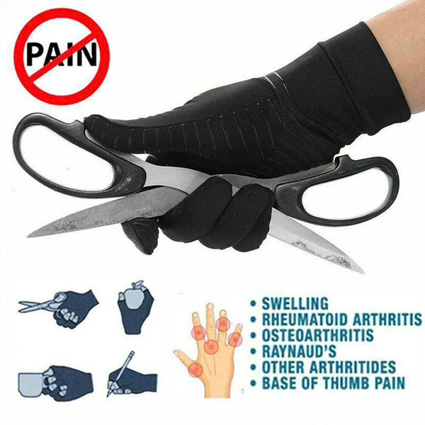 Compression Copper Arthritis Gloves Hand Wrist Brace Finger Pain Relief Support - Lets Party