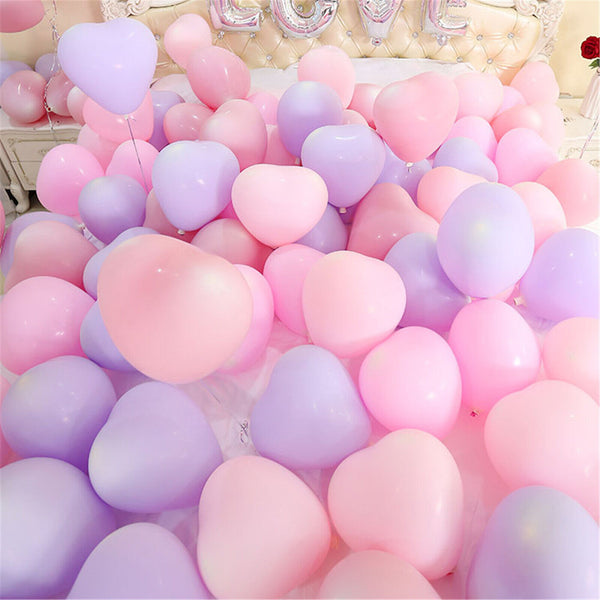 10pcs Macaron Balloon 25cm Heart Latex Balloons Party Wedding Birthday - Lets Party