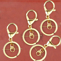 20x Gold Swivel Lobster Clasp Trigger Clip Key Ring Keychain Split Ring DIY AU