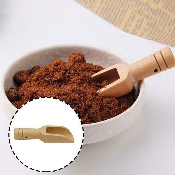 1/2/4/10 PCS Wooden Small Little Mini Scoop Salt Sugar Coffee Spoon Kitchen Tool