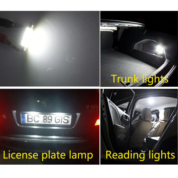 2X LED 12V 31MM FESTOON CAR 4WD INTERIOR LIGHT BULB WHITE 2SMD AUTO DOME GLOBE